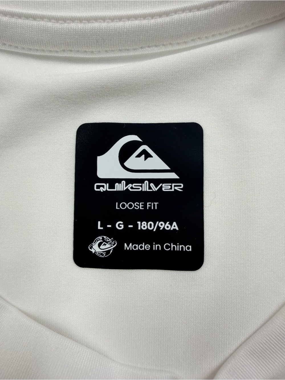 Quiksilver White Short-Sleeve Logo Tee with Black Emblem - Picture 3 of 3